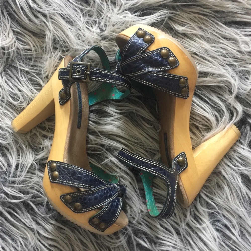 Marc Jacobs Denim Leather Platform Sandals